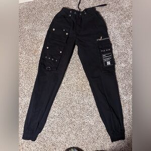 Maniere De Voir Black Cargo Pants